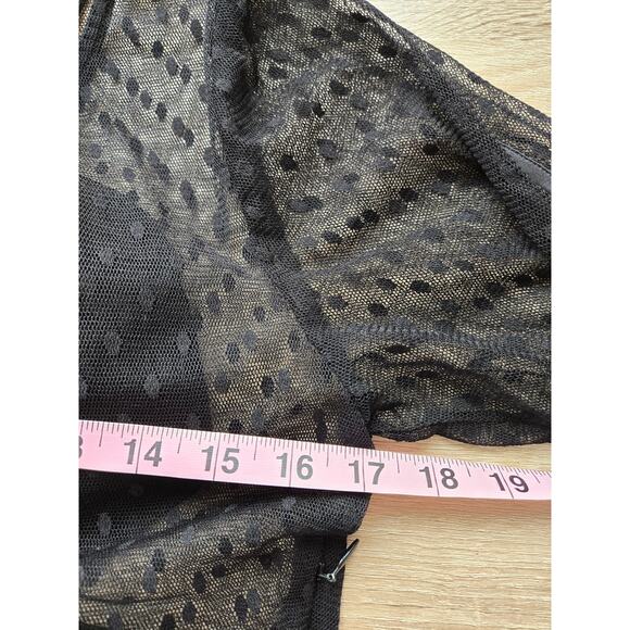 FOR LOVE & LEMONS Lil Darlin Maxi Swiss Dot Sheer Black Dress Overlay Medium - Picture 12 of 13